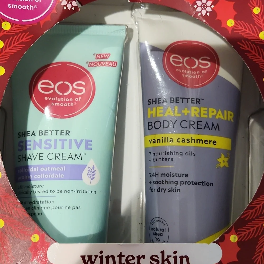 NEW EOS Sensitive Shave Cream AND Heal +Repair body cream. New in box